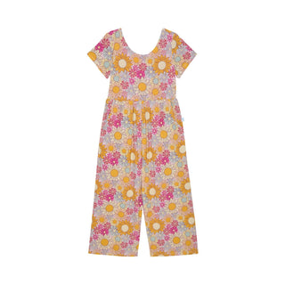 Posh Peanut Bamboo Short Sleeve Wide Leg Jumpsuit - Rosalinda (Floral) | Baby Riddle