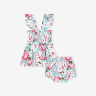 Bamboo Smocked Babydoll Top & Bummies Outfit Set - Briana (Floral)
