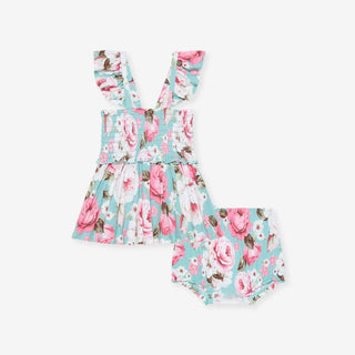 Bamboo Smocked Babydoll Top & Bummies Outfit Set - Briana (Floral)
