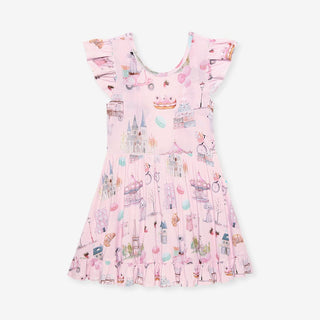 Bamboo Tie-Back Ruffled Twirl Dress - Posh Paris Posh Peanut Size: 2T