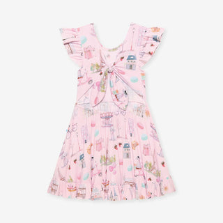 Bamboo Tie-Back Ruffled Twirl Dress - Posh Paris Posh Peanut Size: 2T