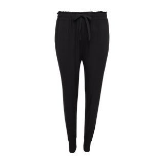 Posh Peanut Women's Scoop Neck Top & Jogger Pajama Set - Black Ribbed | Baby Riddle