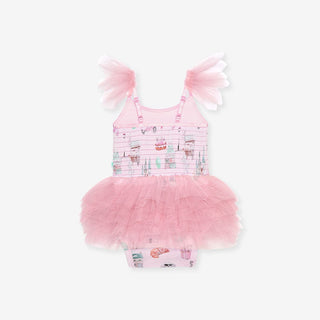 Bamboo Tulle Smocked Bodysuit Dress - Posh ParisPosh PeanutSize: 3-6 Months