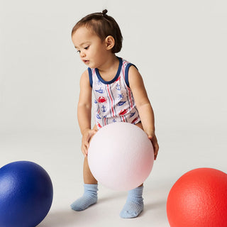 Bamboo Varsity Bubble Romper - Connor (Nautical)