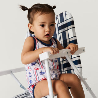 Bamboo Varsity Bubble Romper - Connor (Nautical)