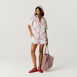 Women's Bamboo Challis Short Set - Mangia (Pasta)Posh PeanutSize: S