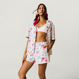 Women's Bamboo Challis Short Set - Mangia (Pasta)Posh PeanutSize: S