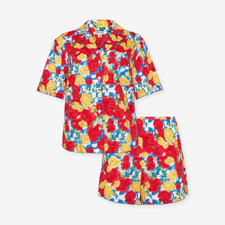 Women's Bamboo Challis Short Set - Valentina (Floral) Posh Peanut Size: S