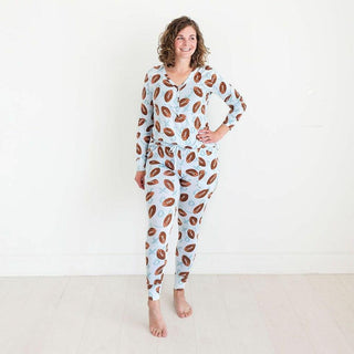 Women's Bamboo Long Sleeve Pajama Set - Field Day (Football) Pajamas
