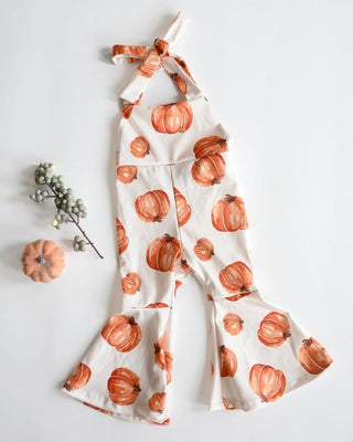 Andi Pleated Bell Bottom Jumpsuit - Pumpkin Patch Jumpsuits Bailey's Blossoms Size: 0-3months