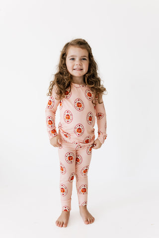 Bamboo Long Sleeve Pajama Set - Pumpkin Blossom