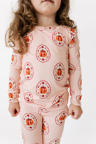 Bamboo Long Sleeve Pajama Set - Pumpkin Blossom
