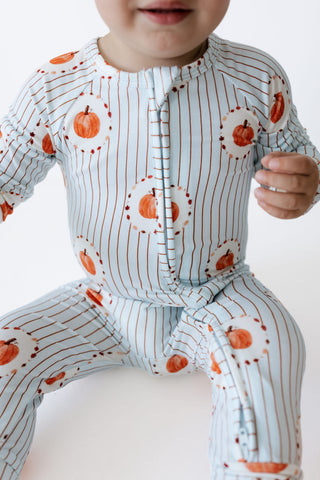 Bamboo Convertible Footie Romper - Pumpkin Explore