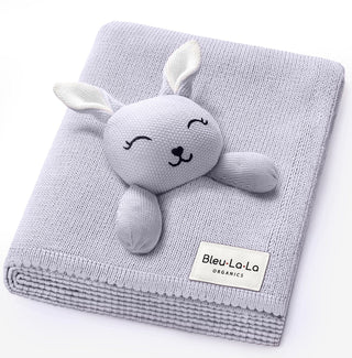 Organic Cotton Baby Blanket with Comfort Lovey Bleu La La Color: Bunny - Lavender