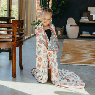 3-Layer Stretchy Quilt Blanket - Disney Pixar Bumper Stickers Copper Pearl Size: One Size