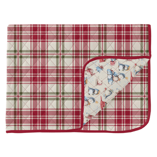 Bamboo Quilted Throw Blanket - Fireside Plaid & Natural Silly Penguins KicKee Pants Size: One Size