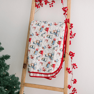 Bamboo Quilted Throw Blanket - Fireside Plaid & Natural Silly Penguins KicKee Pants Size: One Size