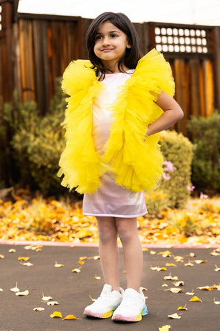 Radiant Yellow Fairy Wings Dress Faeella Size: 2