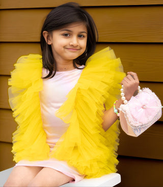 Radiant Yellow Fairy Wings Dress Faeella Size: 2