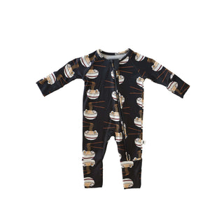 Bamboo Zip Pajamas - Ramen Zip Pajama forever french baby Size: Newborn