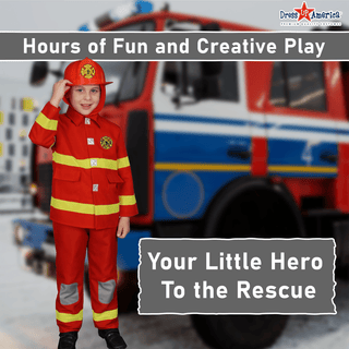 Red Firefighter Costume - Kids Dress Up America