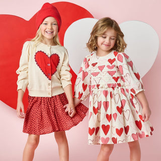 Cotton Renee Dress - Gradient Hearts Pink Chicken Size: 2T