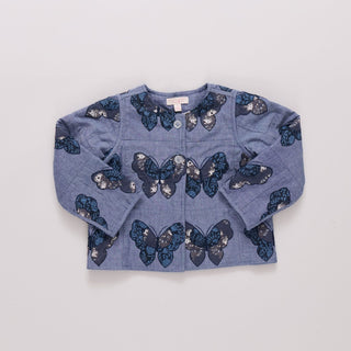 Cotton Reversible Quilted Jacket - Quilted Butterfly Pink Chicken Size: 2T