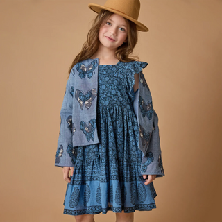 Cotton Reversible Quilted Jacket - Quilted Butterfly Pink Chicken Size: 2T