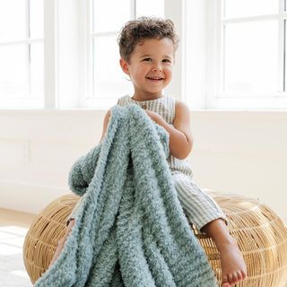 Ribbed Bamboni® Receiving Blankets Saranoni Color: Surf