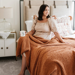 Ribbed Bamboni® Xl Blankets Saranoni Color: Ginger