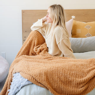 Ribbed Bamboni® Xl Blankets Saranoni Color: Cameo