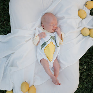 Short Sleeve Romper - Lemon Romper forever french baby Size: Newborn