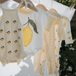 Short Sleeve Romper - Lemon Romper forever french baby Size: Newborn