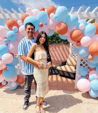 Rose Gold, Blue & Pink Balloon Garland Kit - Gender Reveal Decor Balloon Garlands Ellie's Party Supply Garland Length:: 5 Feet