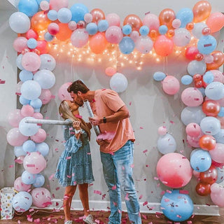 Rose Gold, Blue & Pink Balloon Garland Kit - Gender Reveal Decor Balloon Garlands Ellie's Party Supply Garland Length:: 5 Feet