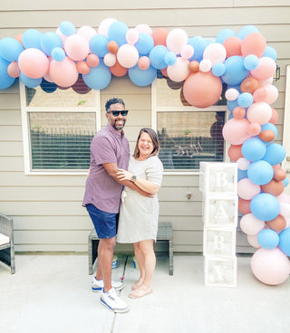 Rose Gold, Blue & Pink Balloon Garland Kit - Gender Reveal Decor Balloon Garlands Ellie's Party Supply Garland Length:: 5 Feet