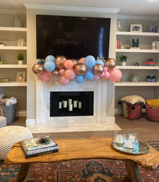 Rose Gold, Blue & Pink Balloon Garland Kit - Gender Reveal Decor Balloon Garlands Ellie's Party Supply Garland Length:: 5 Feet