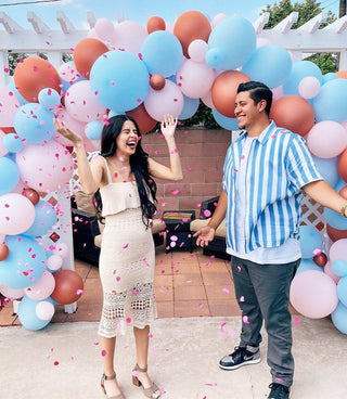 Rose Gold, Blue & Pink Balloon Garland Kit - Gender Reveal Decor Balloon Garlands Ellie's Party Supply Garland Length:: 5 Feet