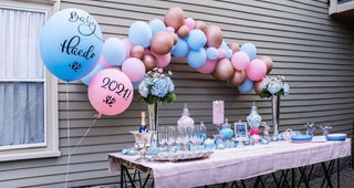 Rose Gold, Blue & Pink Balloon Garland Kit - Gender Reveal Decor Balloon Garlands Ellie's Party Supply Garland Length:: 5 Feet