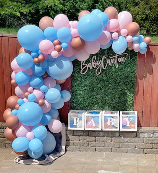 Rose Gold, Blue & Pink Balloon Garland Kit - Gender Reveal Decor Balloon Garlands Ellie's Party Supply Garland Length:: 5 Feet