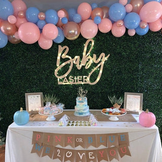 Rose Gold, Blue & Pink Balloon Garland Kit - Gender Reveal Decor Balloon Garlands Ellie's Party Supply Garland Length:: 5 Feet