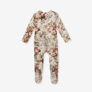 Bamboo Ruffle Footie with 2-Way Zipper - Dauphine (Floral)