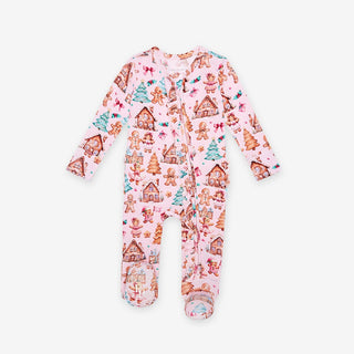 Bamboo Ruffle Footie with 2-Way Zipper - Ginger and Friends