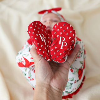 Bamboo Ruffle Footie with 2-Way Zipper - Happy Holly-Days
