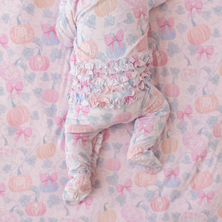 Bamboo Ruffle Footie with 2-Way Zipper - Posh Pumpkins