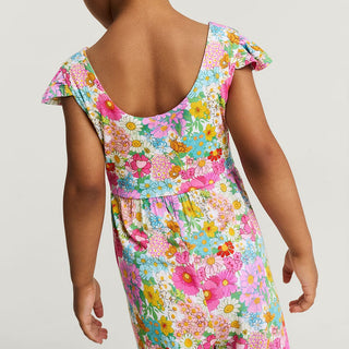 Bamboo Scoop Back Jumpsuit - Margie (Floral) Posh Peanut Size: 2T