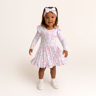Bamboo Ruffled Long Sleeve Twirl Dress - Posh Pumpkins