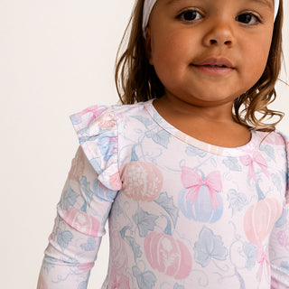 Bamboo Ruffled Long Sleeve Twirl Dress - Posh Pumpkins