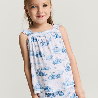 Bamboo Ruffled Tank & Short Set - Hudson (Tractor) Posh Peanut Size: 2T
