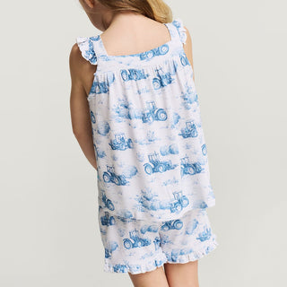 Bamboo Ruffled Tank & Short Set - Hudson (Tractor) Posh Peanut Size: 2T